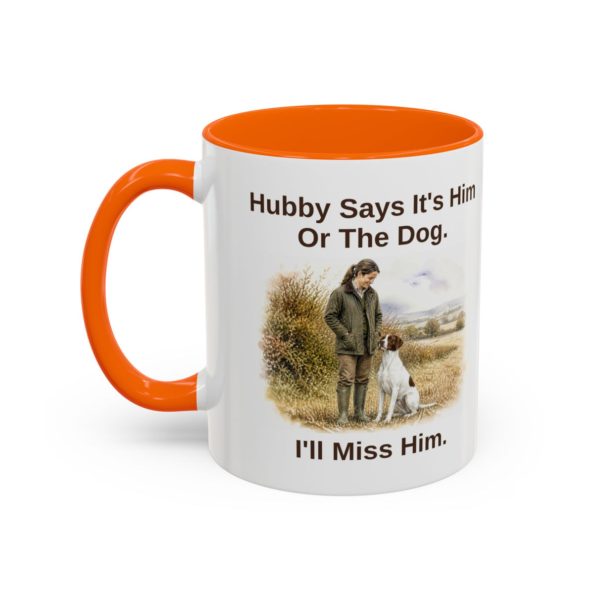 Hubby Says Mug - English Pointer - Liver & White - Brunette