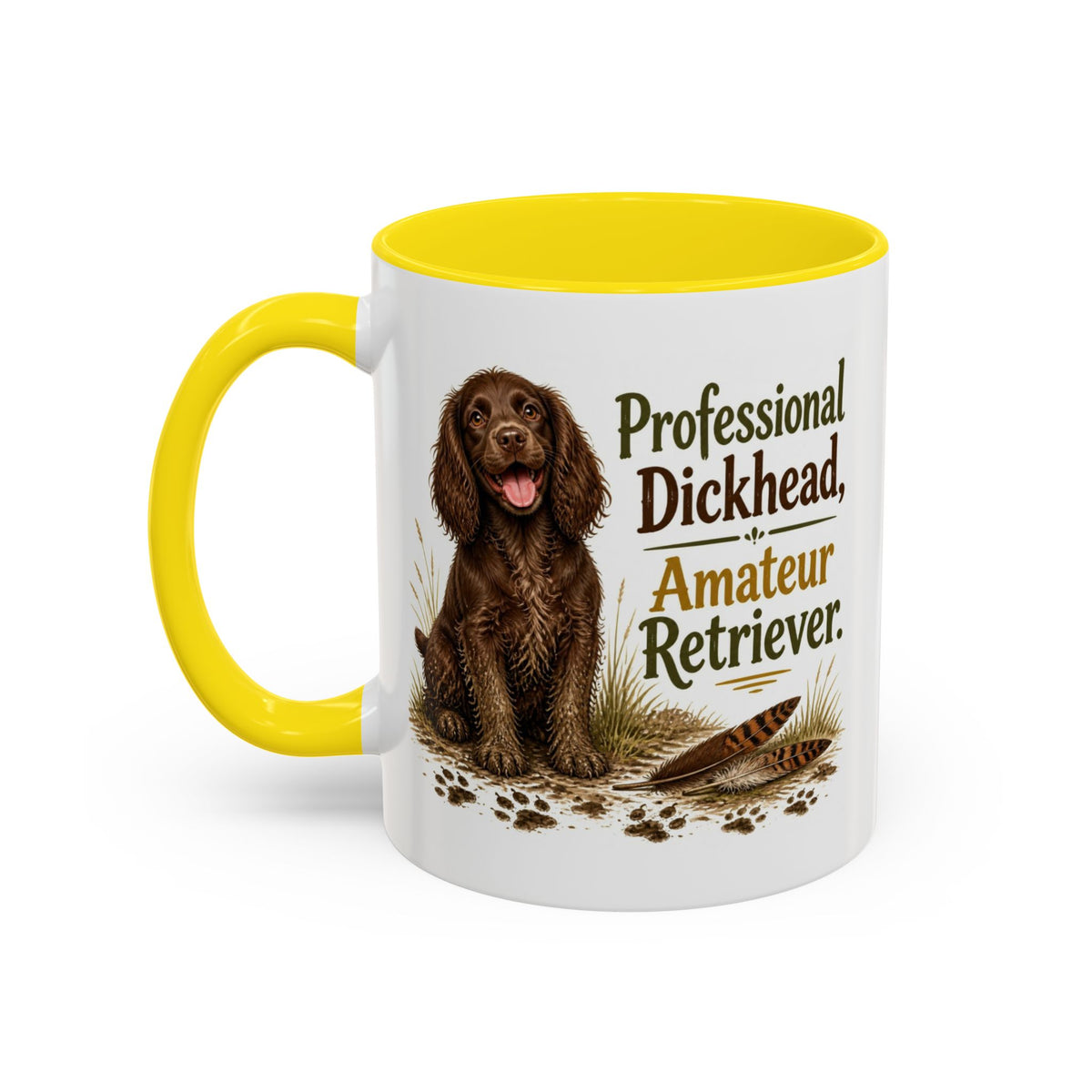 Funny Chocolate Cocker Spaniel Mug - Professional Dickhead, Amateur Retriever, Working Gun Dog Gift, Pheasant Shooting Mug, 11oz