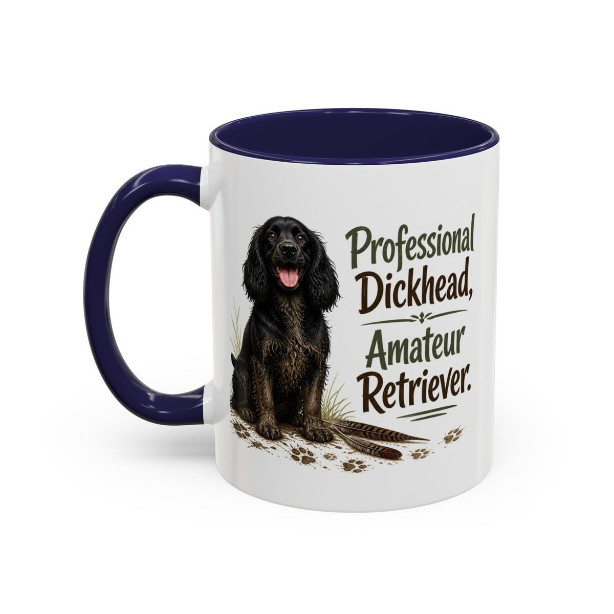 Funny Black Cocker Spaniel Mug - Professional Dickhead, Amateur Retriever, Working Gun Dog Gift, Pheasant Shooting Mug, 11oz