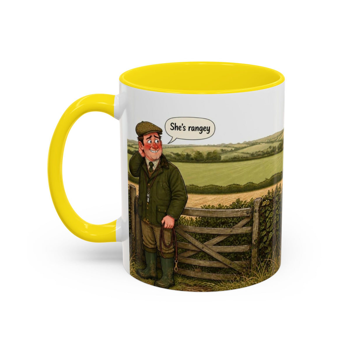 Funny Black Labrador Mug - She's Rangey, Working Gun Dog Gift, Dog Recall Mug, 11oz