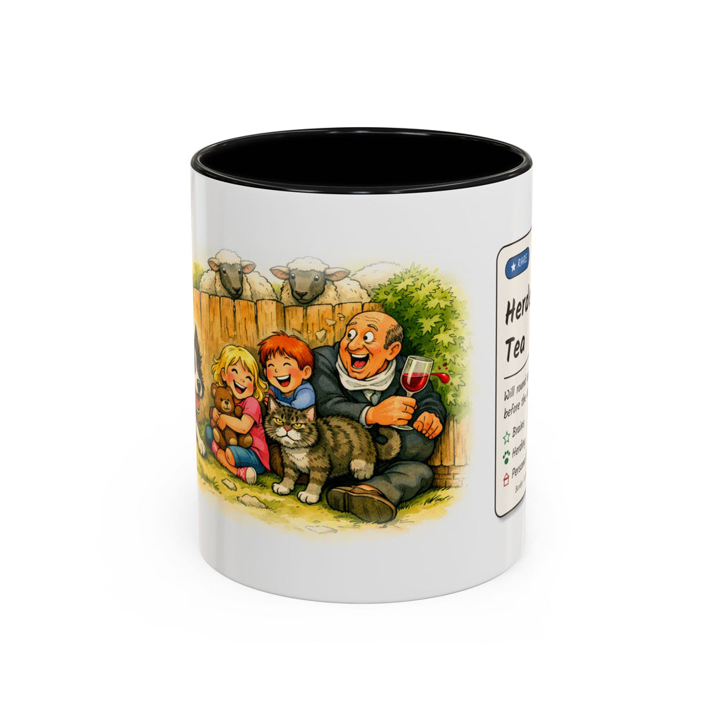 Funny Border Collie Mug - Herded Tea, Collie Herding the Family, Sheepdog Owner Gift, Dog Lover Tea Mug, 11oz