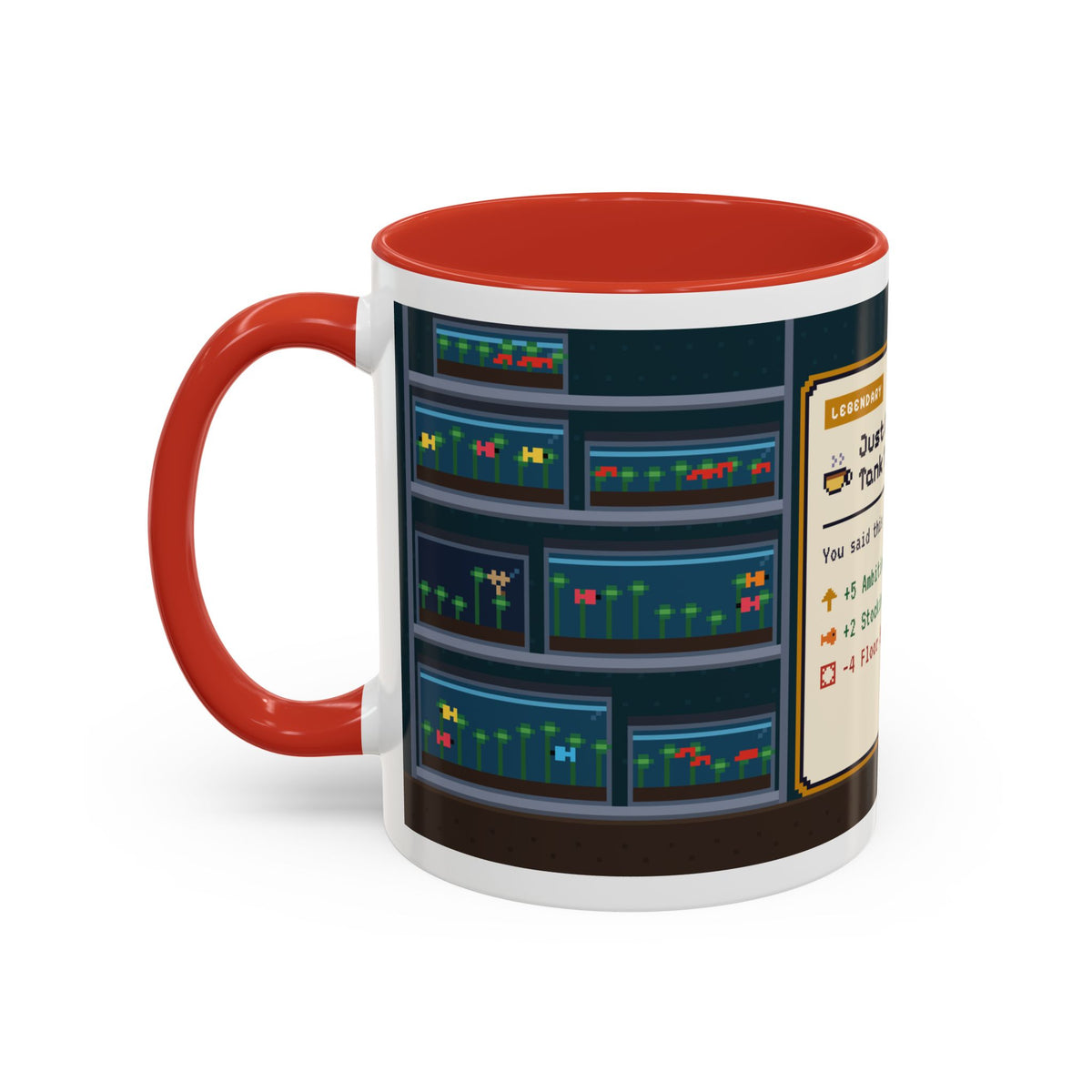 Just One More Tank Tea pixel art fishkeeper mug, 11oz ceramic – view 16