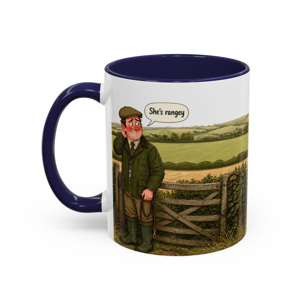Funny Black Labrador Mug - She's Rangey, Working Gun Dog Gift, Dog Recall Mug, 11oz