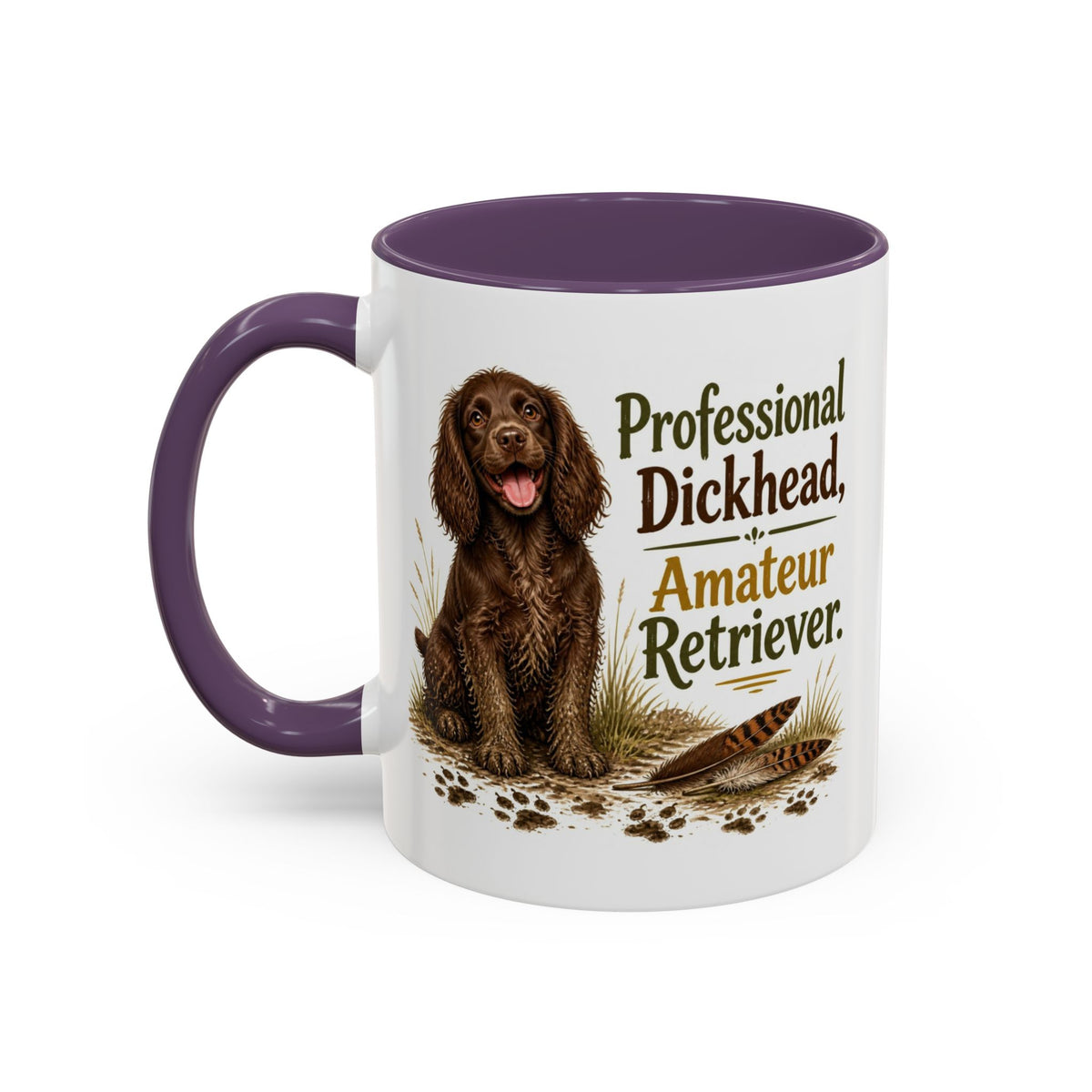 Funny Chocolate Cocker Spaniel Mug - Professional Dickhead, Amateur Retriever, Working Gun Dog Gift, Pheasant Shooting Mug, 11oz