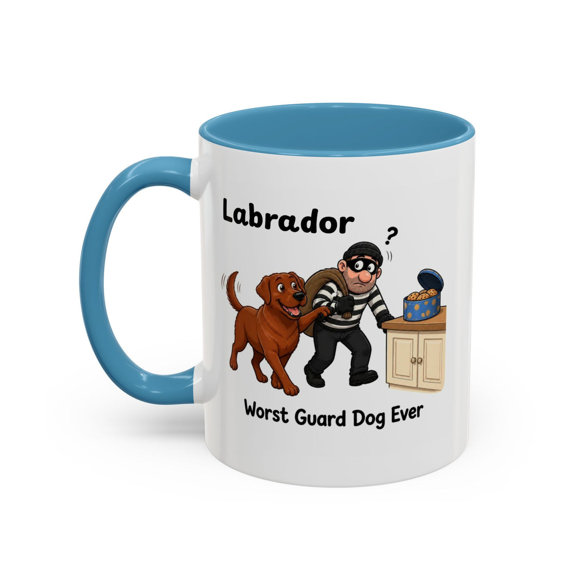 Personalised Fox Red Labrador Mug - Worst Guard Dog Ever - Custom Dog Name, Funny Lab Gift, 11oz
