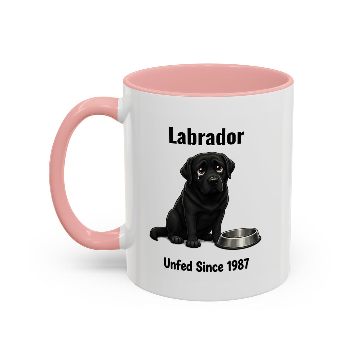 Personalised Black Labrador Mug - Unfed Since 1987 - Custom Dog Name, Funny Greedy Lab Gift, 11oz