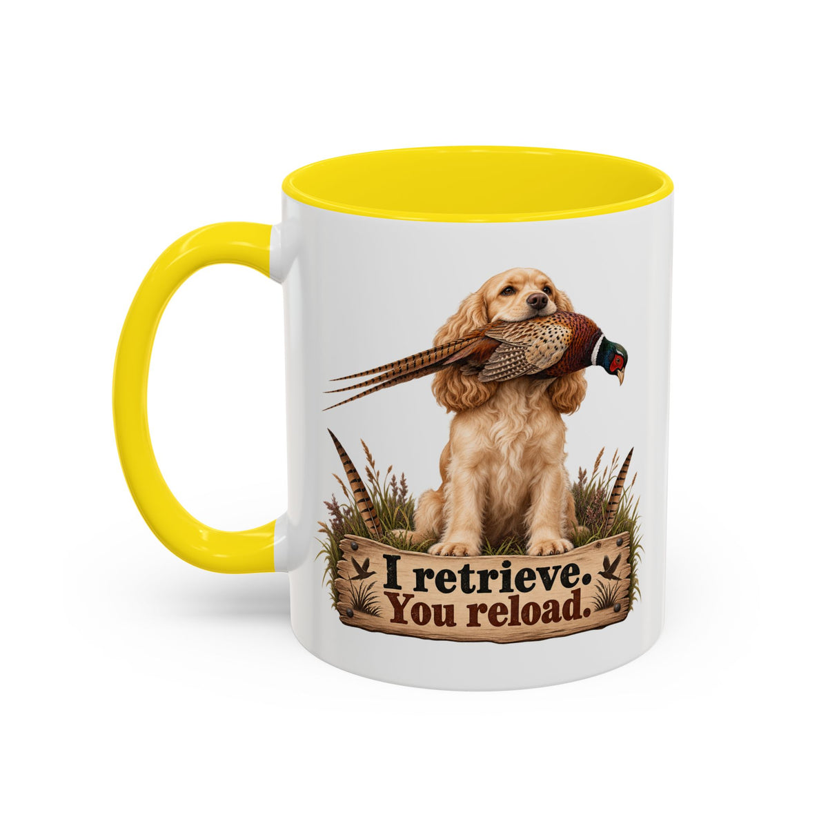 Funny Golden Cocker Spaniel Mug - I Retrieve You Reload, Gundog Owner Gift, Shooting Dog Lover Coffee Mug, 11oz