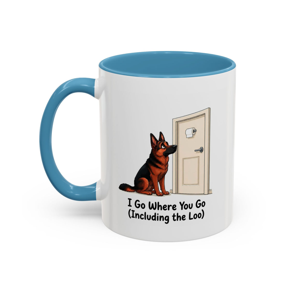 I Go Where You Go Mug - German Shepherd - Black & Red