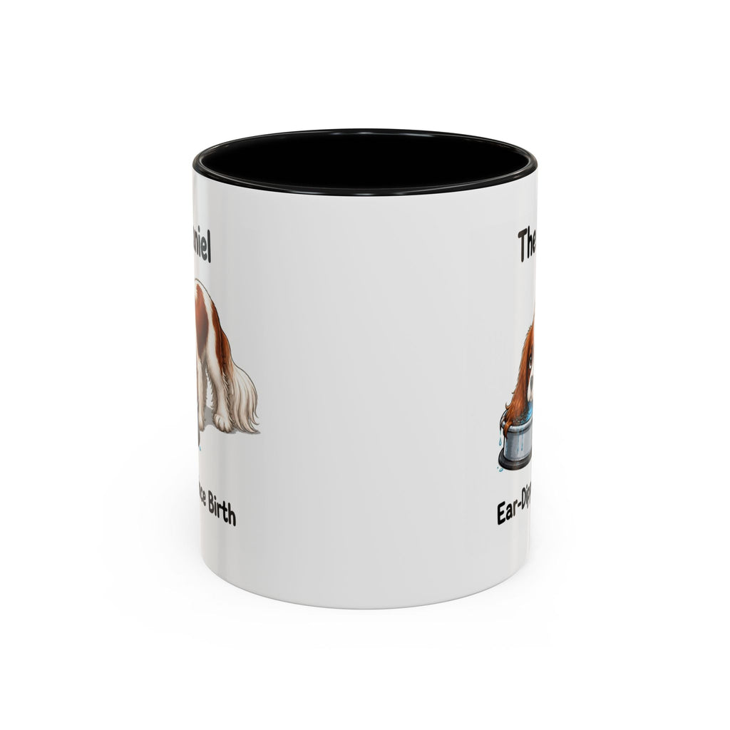 Funny Blenheim Cavalier King Charles Spaniel Mug - The Spaniel, Ear-Dipped Since Birth, Spaniel Owner Gift, Dog Lover Coffee Mug, 11oz