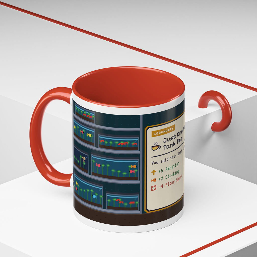 Just One More Tank Tea pixel art fishkeeper mug, 11oz ceramic – view 19