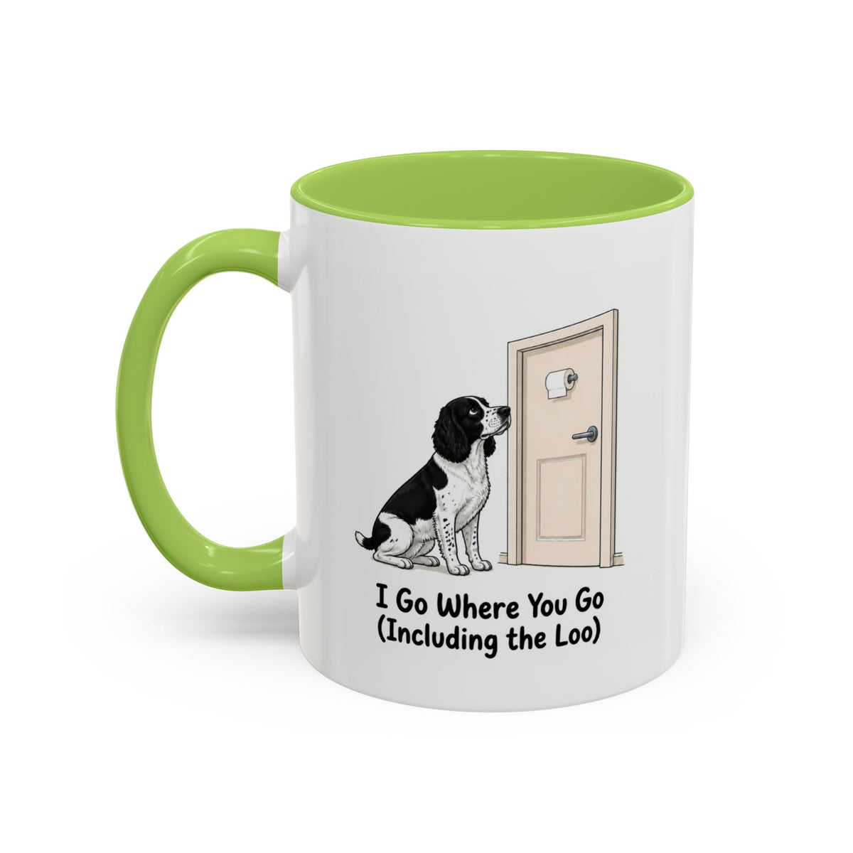 I Go Where You Go Mug - Springer Spaniel - Black & White