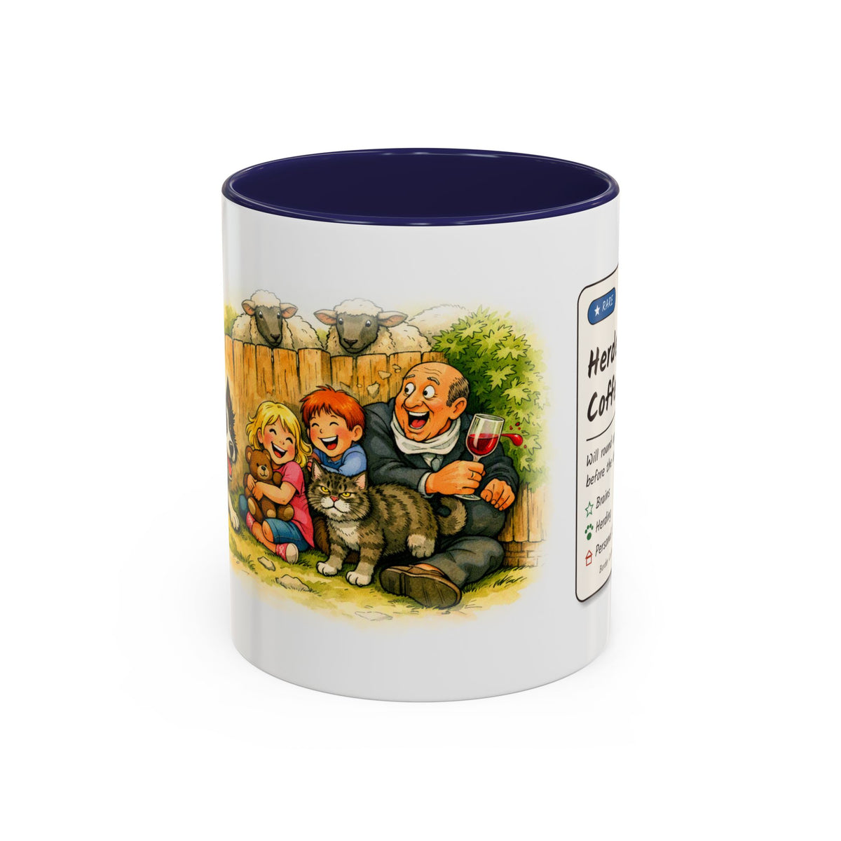 Funny Border Collie Mug - Herded Coffee, Collie Herding the Family, Sheepdog Owner Gift, Dog Lover Coffee Mug, 11oz