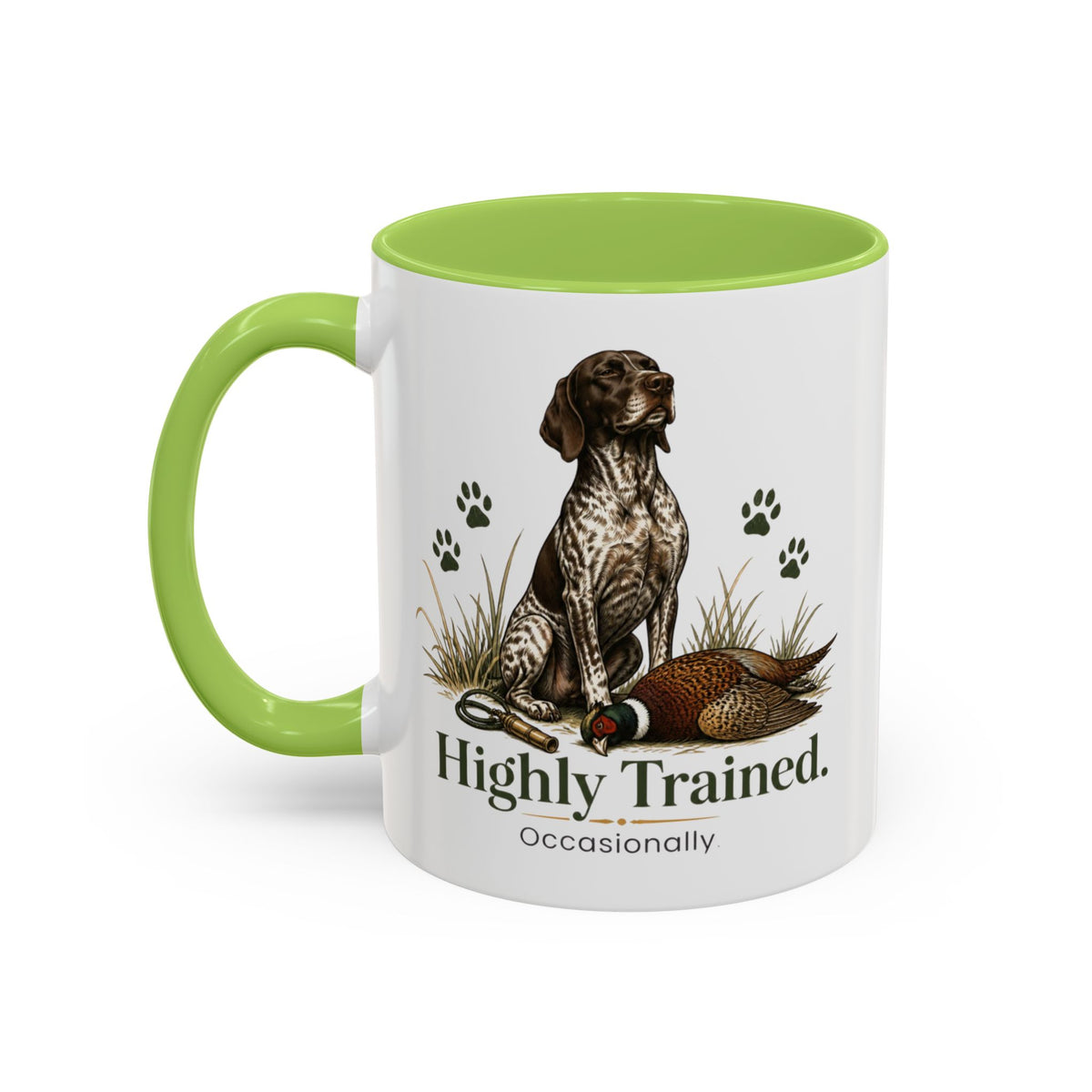 Funny German Shorthaired Pointer Mug - Highly Trained Occasionally, Gundog Owner Gift, Shooting Dog Lover Coffee Mug, 11oz