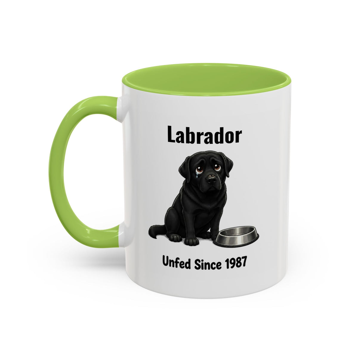 Personalised Black Labrador Mug - Unfed Since 1987 - Custom Dog Name, Funny Greedy Lab Gift, 11oz