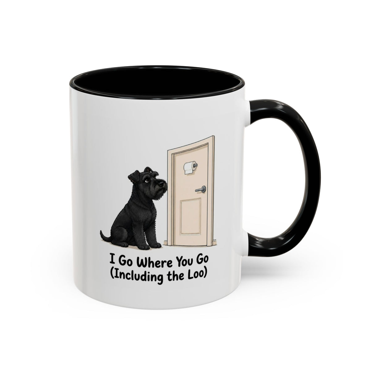 I Go Where You Go Mug - Miniature Schnauzer - Black