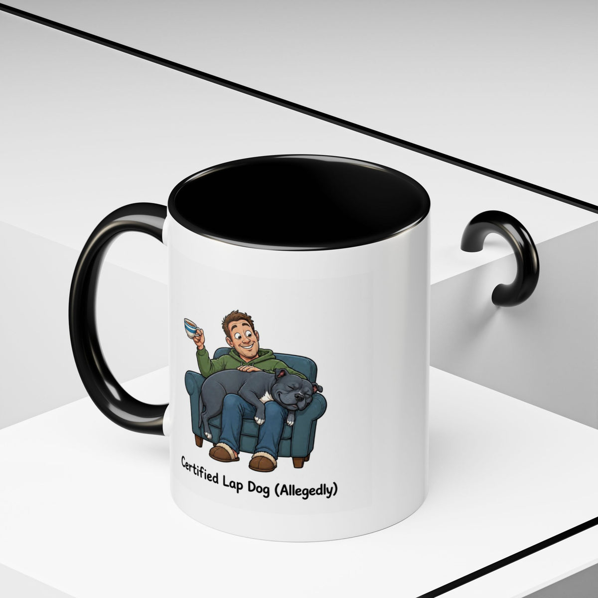 Lap Dog Mug - Staffordshire Bull Terrier - Blue