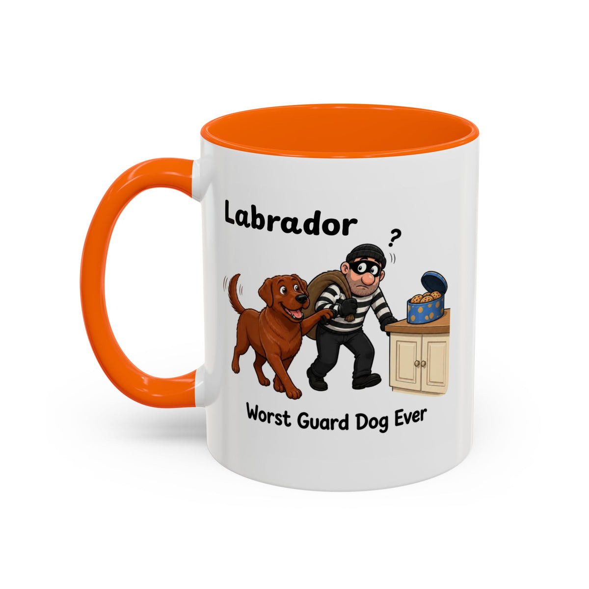 Personalised Fox Red Labrador Mug - Worst Guard Dog Ever - Custom Dog Name, Funny Lab Gift, 11oz