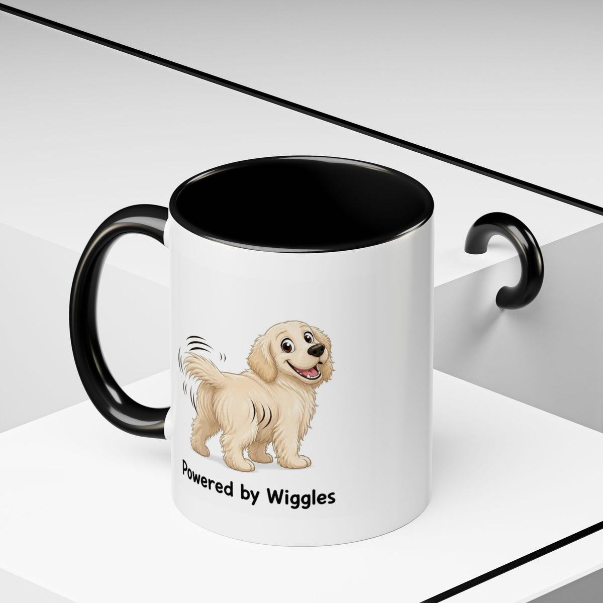Powered by Wiggles Mug - Golden Retriever - Cream