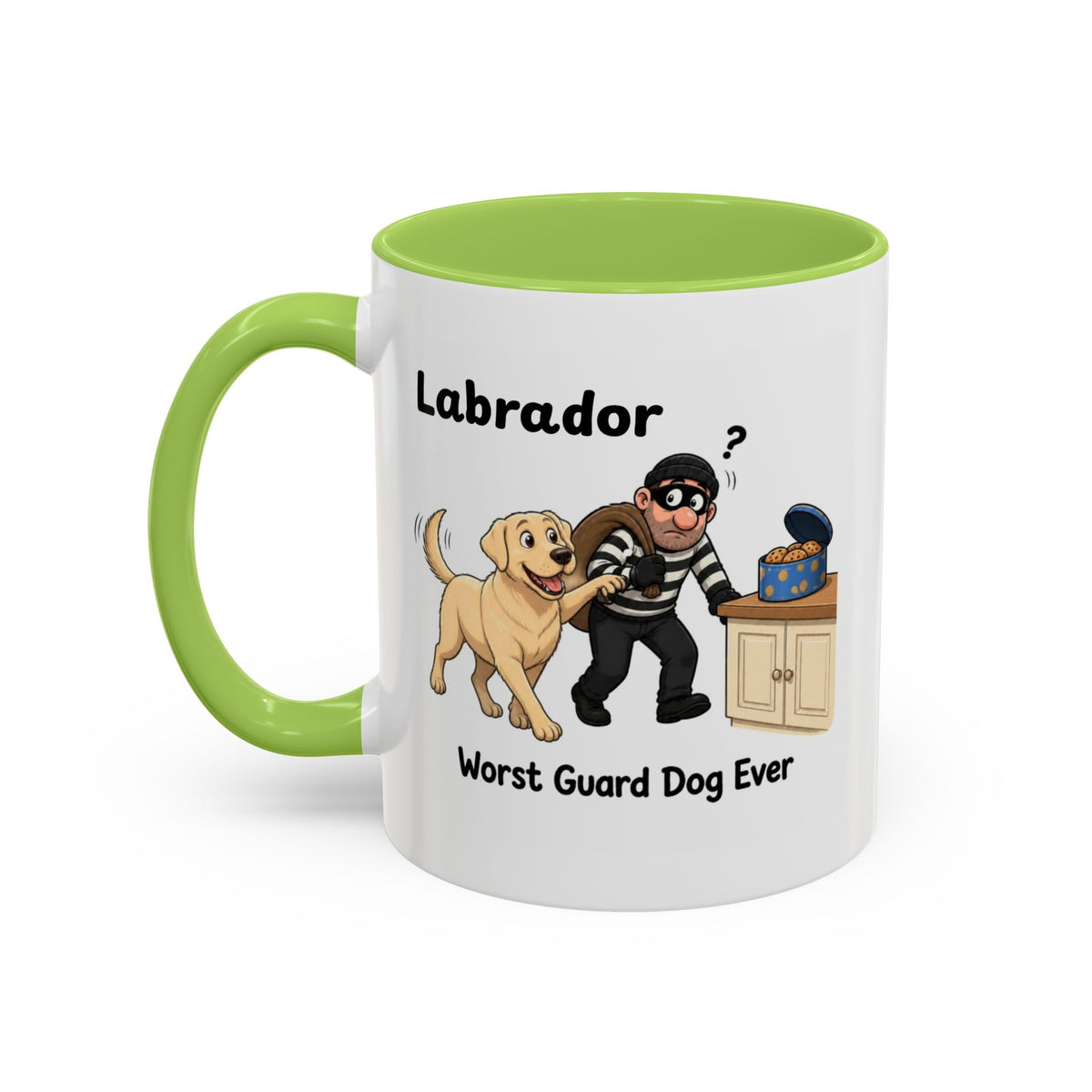 Personalised Yellow Labrador Mug - Worst Guard Dog Ever - Custom Dog Name, Funny Lab Gift, 11oz