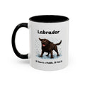 Personalised Chocolate Labrador Mug - If There's a Puddle, I'll Find It - Custom Dog Name, Funny Wet Dog Gift, 11oz