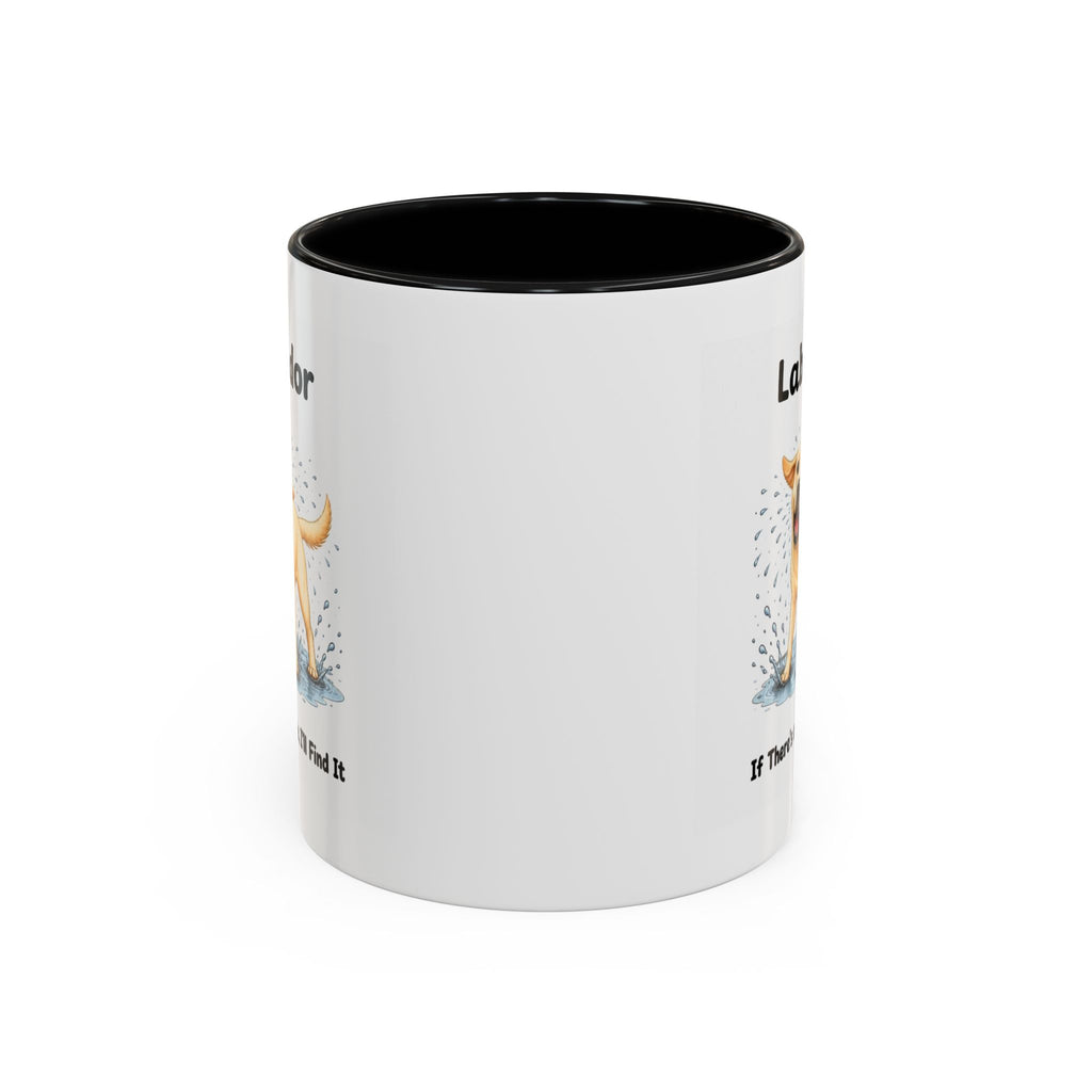 Personalised Yellow Labrador Mug - If There's a Puddle, I'll Find It - Custom Dog Name, Funny Wet Dog Gift, 11oz