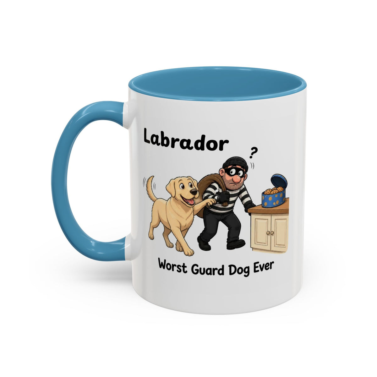 Personalised Yellow Labrador Mug - Worst Guard Dog Ever - Custom Dog Name, Funny Lab Gift, 11oz