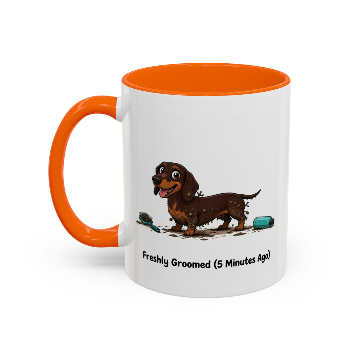 Freshly Groomed Mug - Mini Smooth Dachshund - Chocolate & Tan