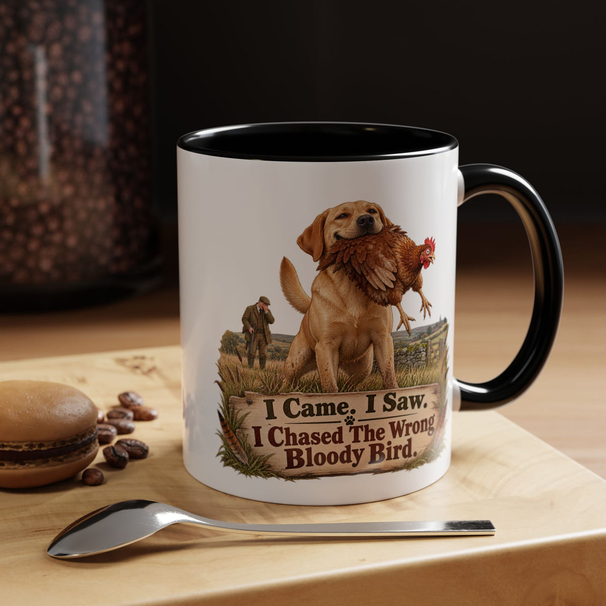 Funny Yellow Labrador Mug - I Came I Saw I Chased the Wrong Bloody Bird, Gundog Owner Gift, Shooting Dog Lover Coffee Mug, 11oz