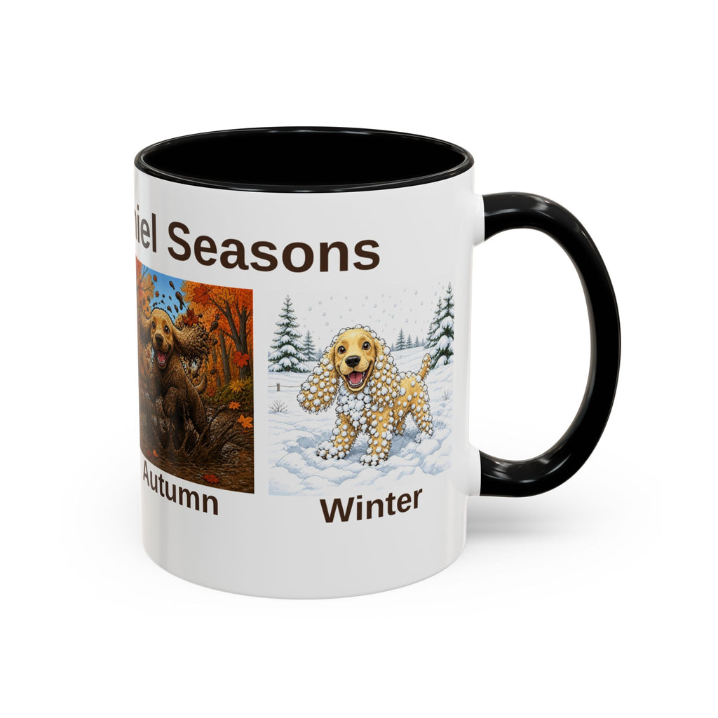 Four Spaniel Seasons Mug - Cocker Spaniel - Yellow (Golden)