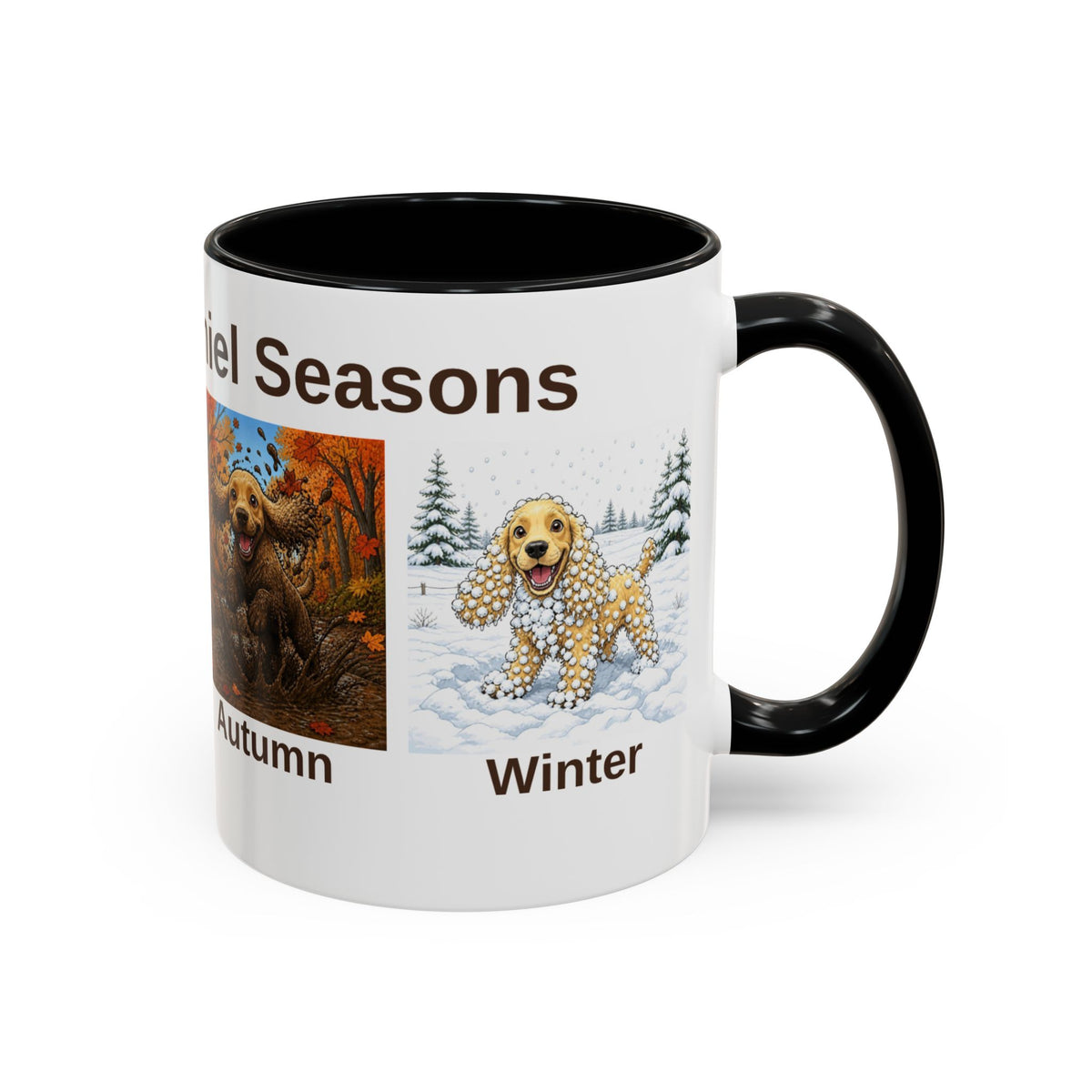 Four Spaniel Seasons Mug - Cocker Spaniel - Yellow (Golden)