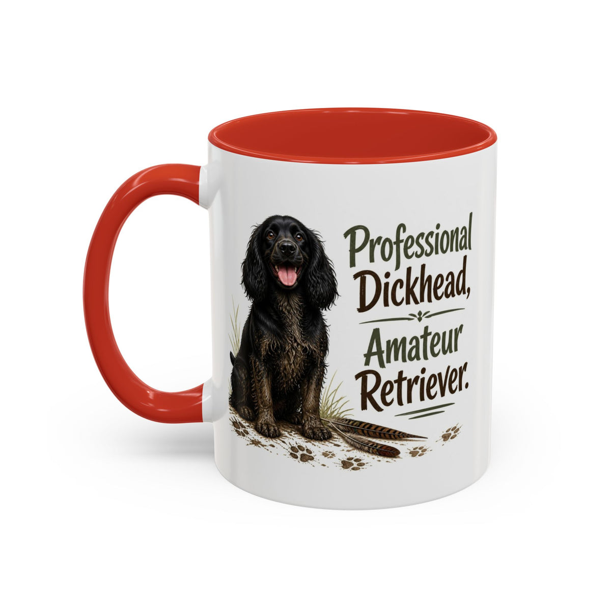 Funny Black Cocker Spaniel Mug - Professional Dickhead, Amateur Retriever, Working Gun Dog Gift, Pheasant Shooting Mug, 11oz
