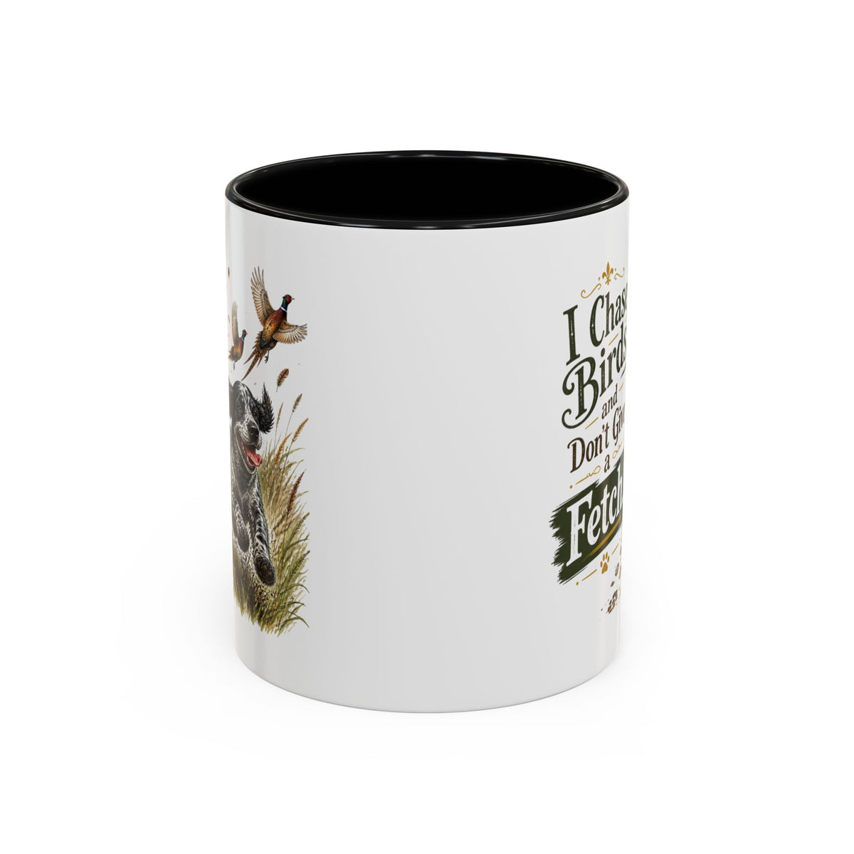 Funny Blue Roan Cocker Spaniel Mug - I Chase Birds and Don't Give a Fetch, Working Gun Dog Gift, Pheasant Shooting Mug, 11oz
