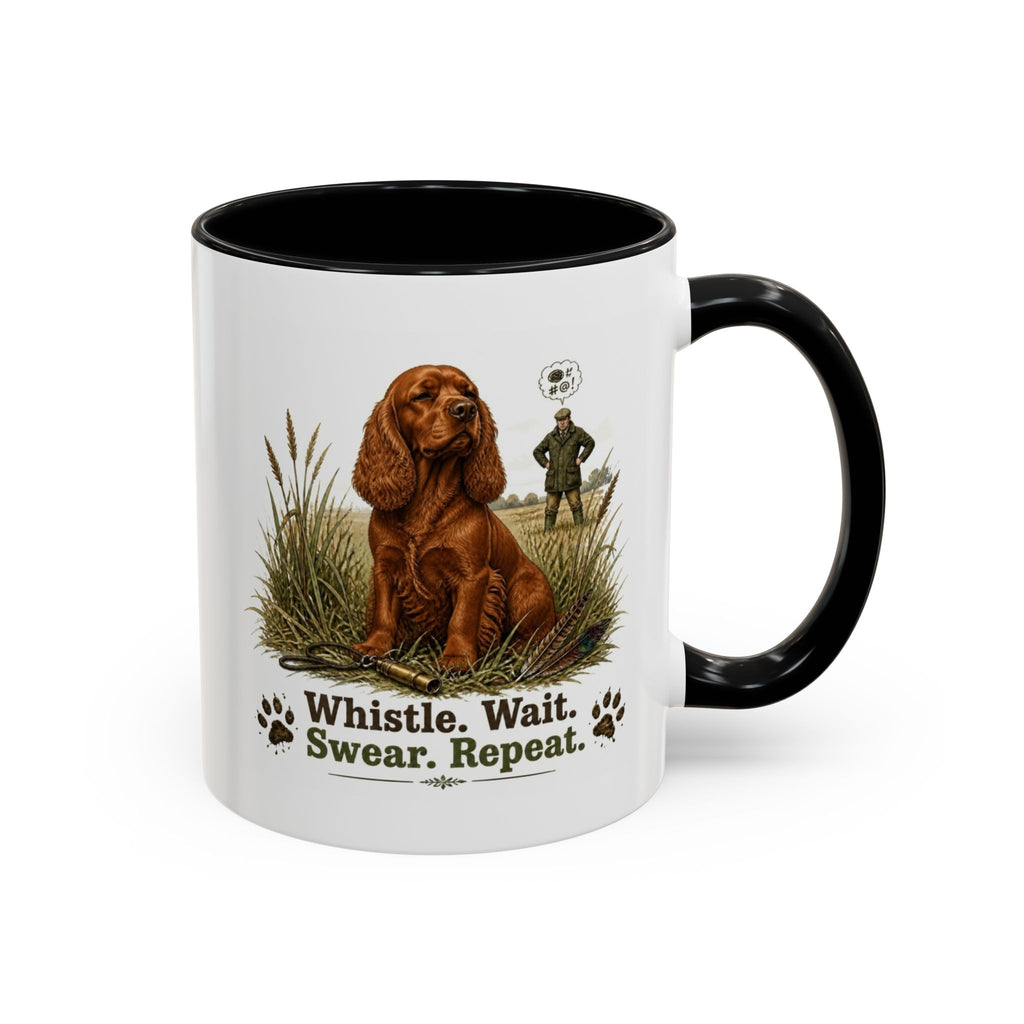 Funny Red Cocker Spaniel Mug - Whistle. Wait. Swear. Repeat. Working Gun Dog Gift, Dog Training Mug, 11oz