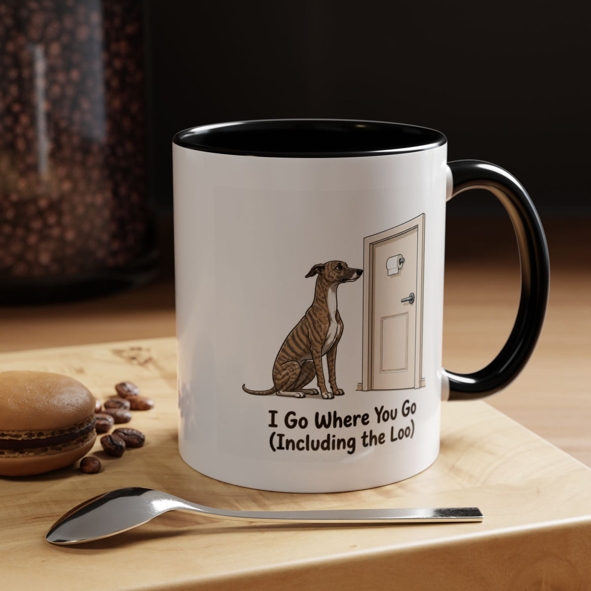 I Go Where You Go Mug - Whippet - Brindle