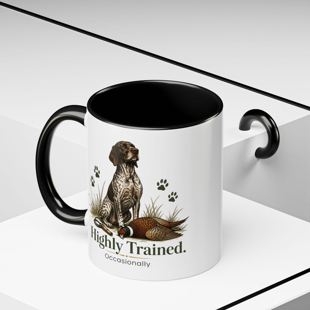 Funny German Shorthaired Pointer Mug - Highly Trained Occasionally, Gundog Owner Gift, Shooting Dog Lover Coffee Mug, 11oz