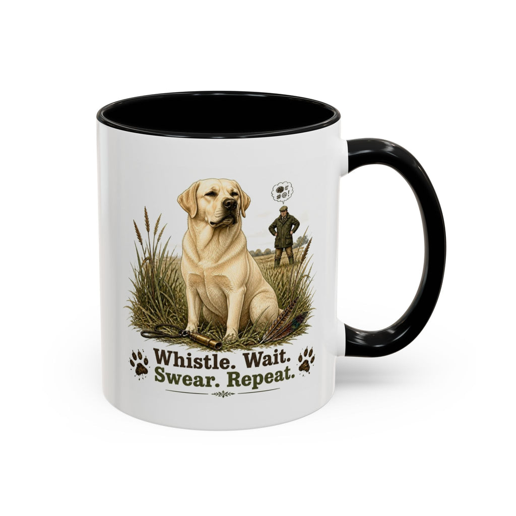 Funny Yellow Labrador Mug - Whistle. Wait. Swear. Repeat. Working Gun Dog Gift, Dog Training Mug, 11oz