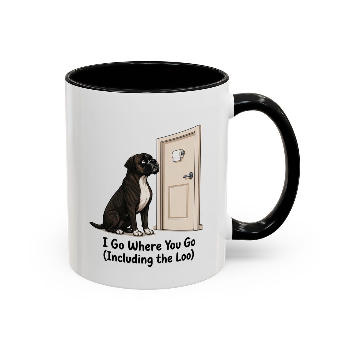 I Go Where You Go Mug - Boxer - Reverse Brindle