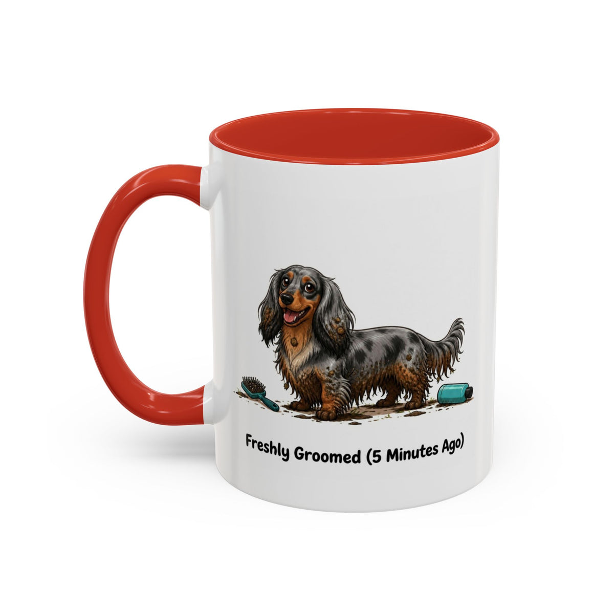 Freshly Groomed Mug - Mini Long Haired Dachshund - Dapple