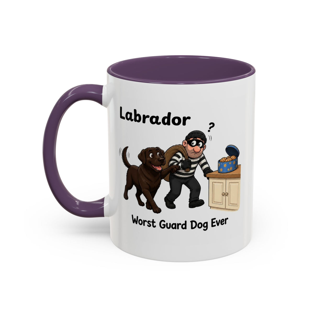 Personalised Chocolate Labrador Mug - Worst Guard Dog Ever - Custom Dog Name, Funny Lab Gift, 11oz