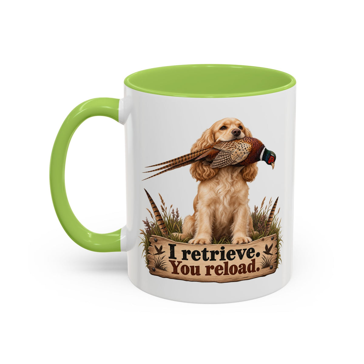 Funny Golden Cocker Spaniel Mug - I Retrieve You Reload, Gundog Owner Gift, Shooting Dog Lover Coffee Mug, 11oz
