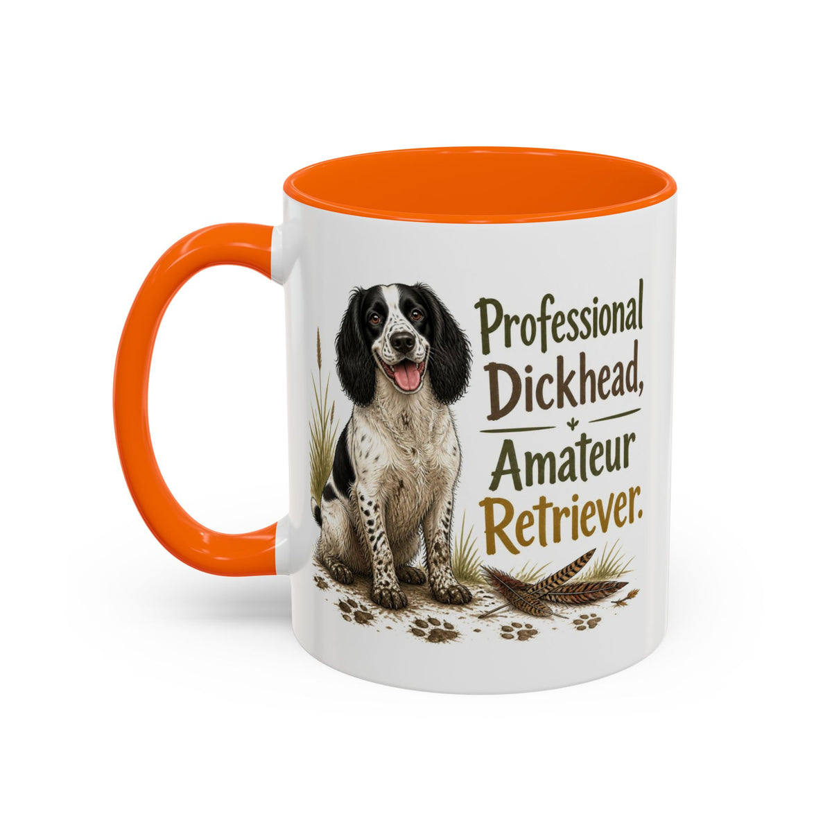 Funny Black and White Springer Spaniel Mug - Professional Dickhead, Amateur Retriever, Working Gun Dog Gift, Pheasant Shooting Mug, 11oz