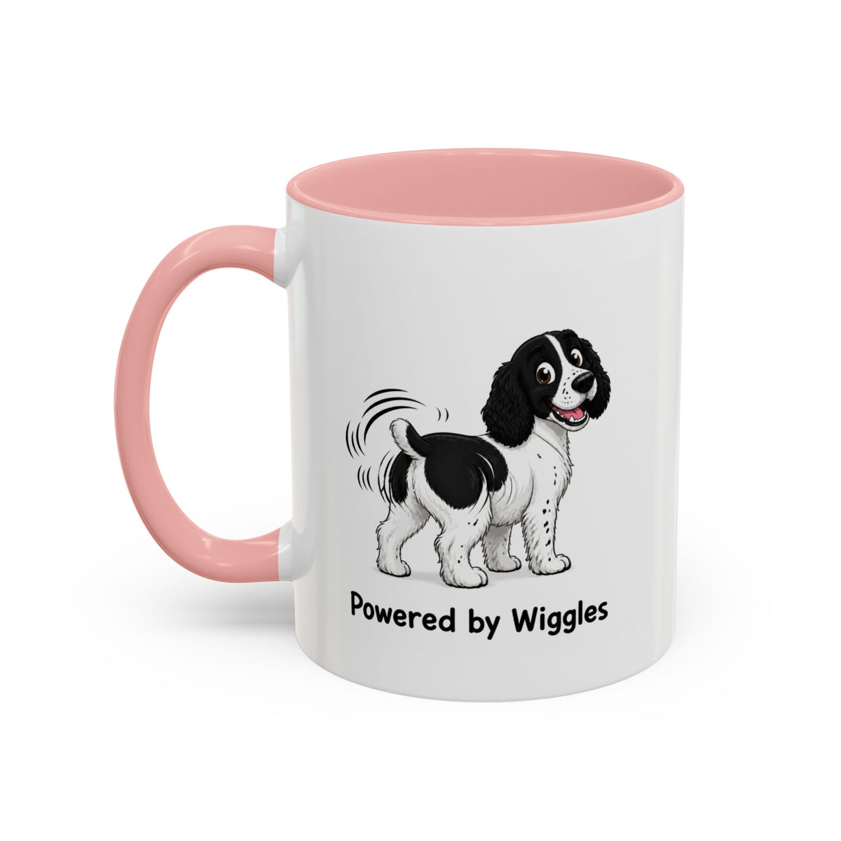 Powered by Wiggles Mug - Springer Spaniel - Black & White