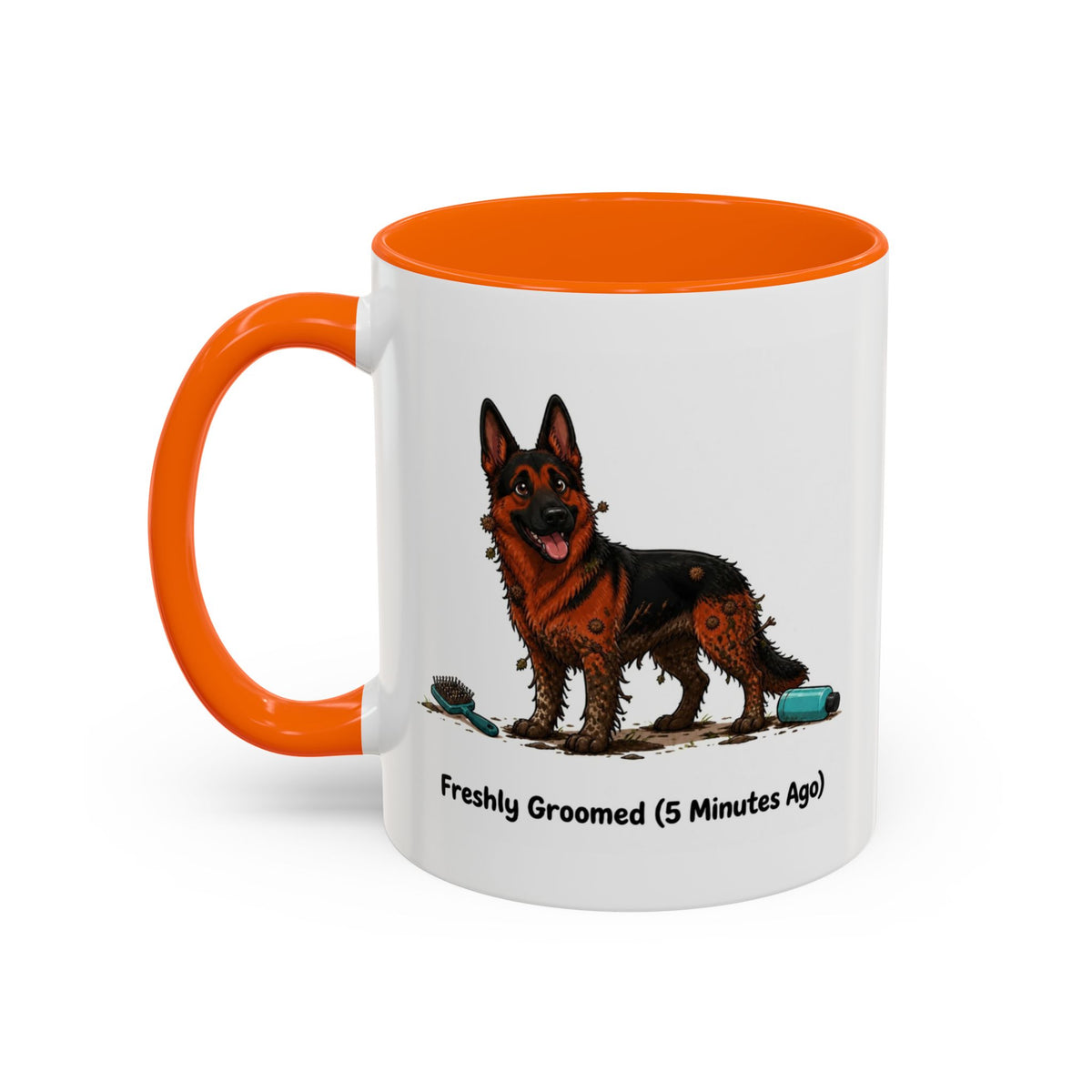 Freshly Groomed Mug - German Shepherd - Black & Red