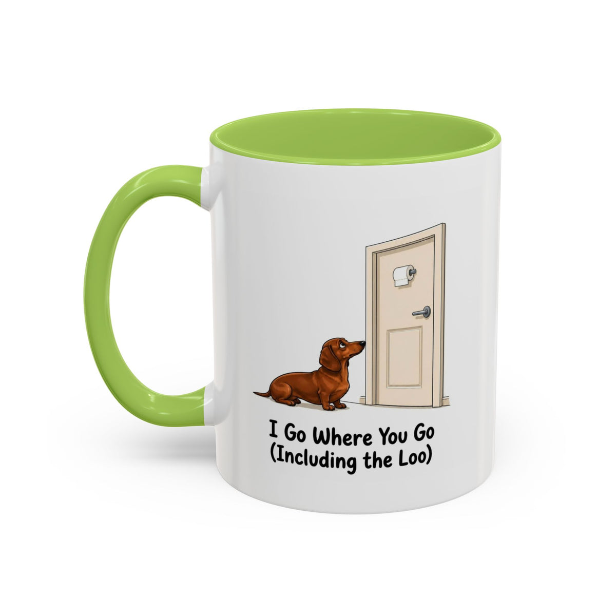 I Go Where You Go Mug - Mini Smooth Dachshund - Red