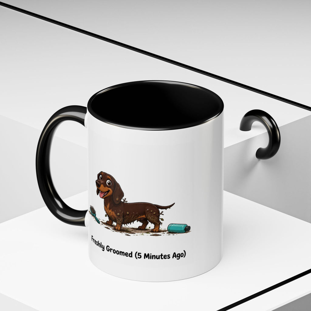 Freshly Groomed Mug - Mini Smooth Dachshund - Chocolate & Tan