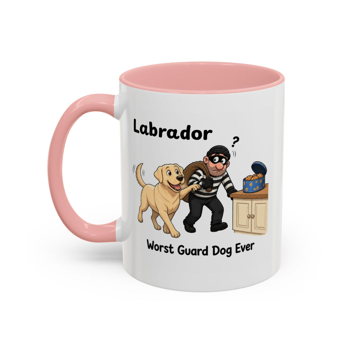 Personalised Yellow Labrador Mug - Worst Guard Dog Ever - Custom Dog Name, Funny Lab Gift, 11oz