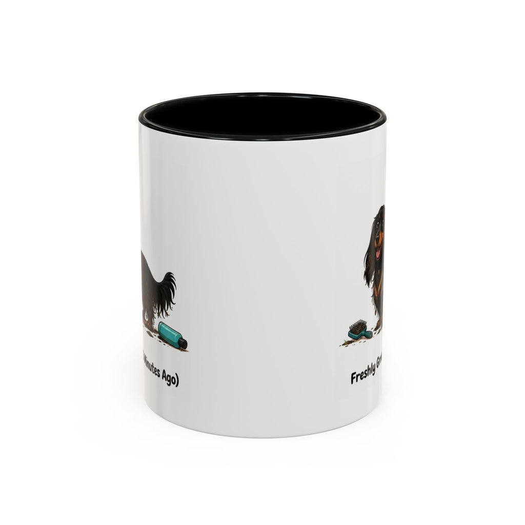 Freshly Groomed Mug - Mini Long Haired Dachshund - Black & Tan