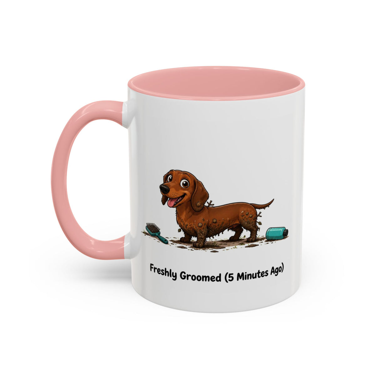 Freshly Groomed Mug - Mini Smooth Dachshund - Red