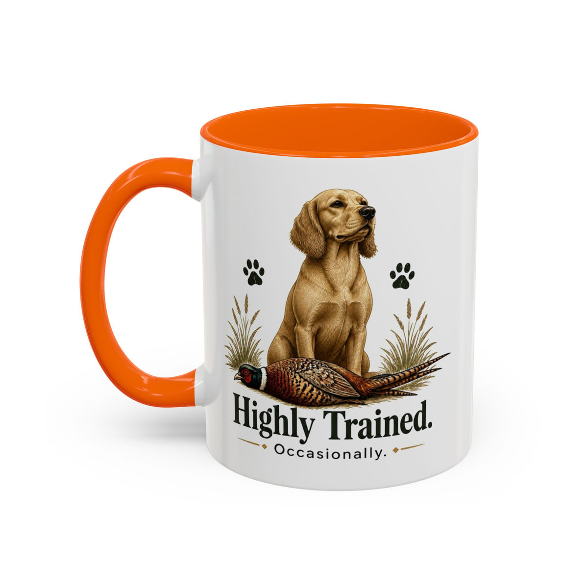 Funny Golden Cocker Spaniel Mug - Highly Trained Occasionally, Gundog Owner Gift, Shooting Dog Lover Coffee Mug, 11oz