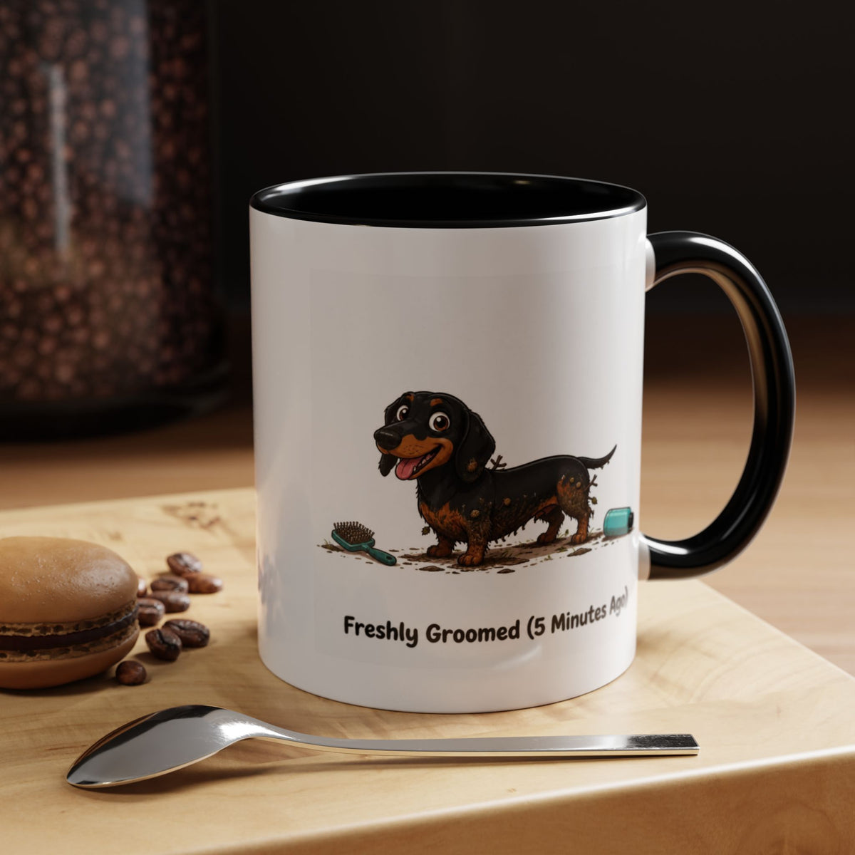 Freshly Groomed Mug - Mini Smooth Dachshund - Black & Tan